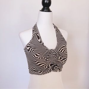 H&M Zebra stripes tank top. Elastic stripes. 99%new condition.